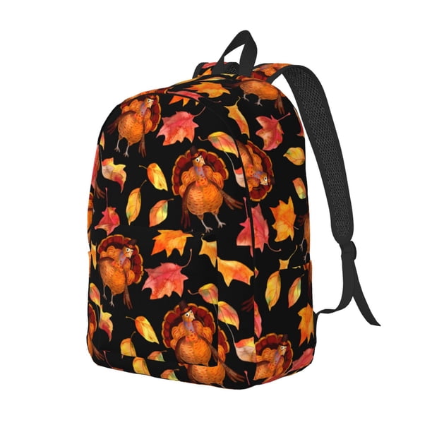 Disketp Thanksgiving Turkey 1 Mochila de Lona Estampada, Mochila Escolar de Viaje Ligera para Estudiantes y Portátil-Small
