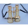 thumbnail image 3 of Nautical Captain's Brass Binoculars with Leather Case 6", 3 of 4