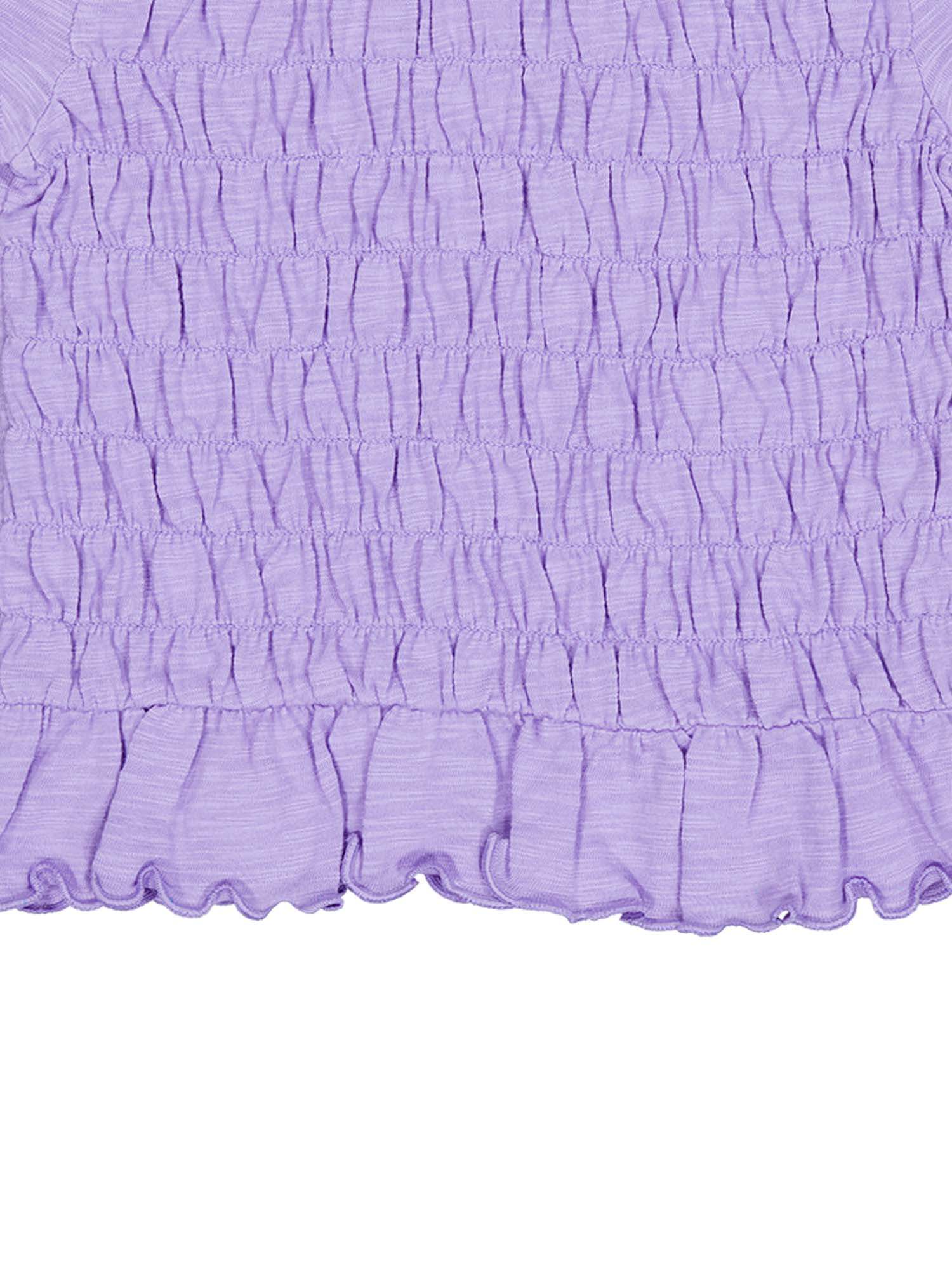 Wonder Nation Girls Short Sleeve Smocked Top, Sizes 4-18 & Plus