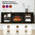 thumbnail image 3 of 70" Fireplace TV Stand with Fireplace Insert and Remote Control, Entertainment Center with Built-in Storage and Adjustable Shelf, Media Console Table Cabinet for Max 70" TV, Living Room, Black, 3 of 8