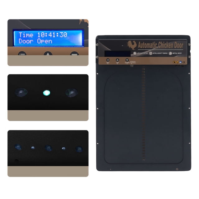 Puerta Automática Para Pollos Con Control Remoto, Puerta Para Gallinero Con Sensor De Luz, Temporizador, Puerta De Aluminio Para Aves De Corral Para Pollos, Patos,