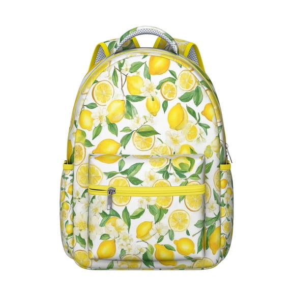 Lemon Backpack for School,Cute School Bag,Schoolbag with Adjustable Shoulder Straps & Padded Back,15.3"x11"x7.1".
