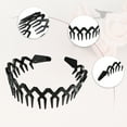 thumbnail image 4 of 2 Pcs Diademas de Plástico con Dientes de Tiburón, Negro Ámbar, 4.72x1.57, 4 of 7