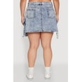 thumbnail image 5 of Womens Plus Size Daisy Mineral Wash Denim Cargo Skirt, 5 of 5
