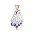 thumbnail image 2 of Robe Fille Bleu Marine Parapluie Marin Uniforme Scolaire Robe d'Été Sans Manches 12 Ans, 2 of 6