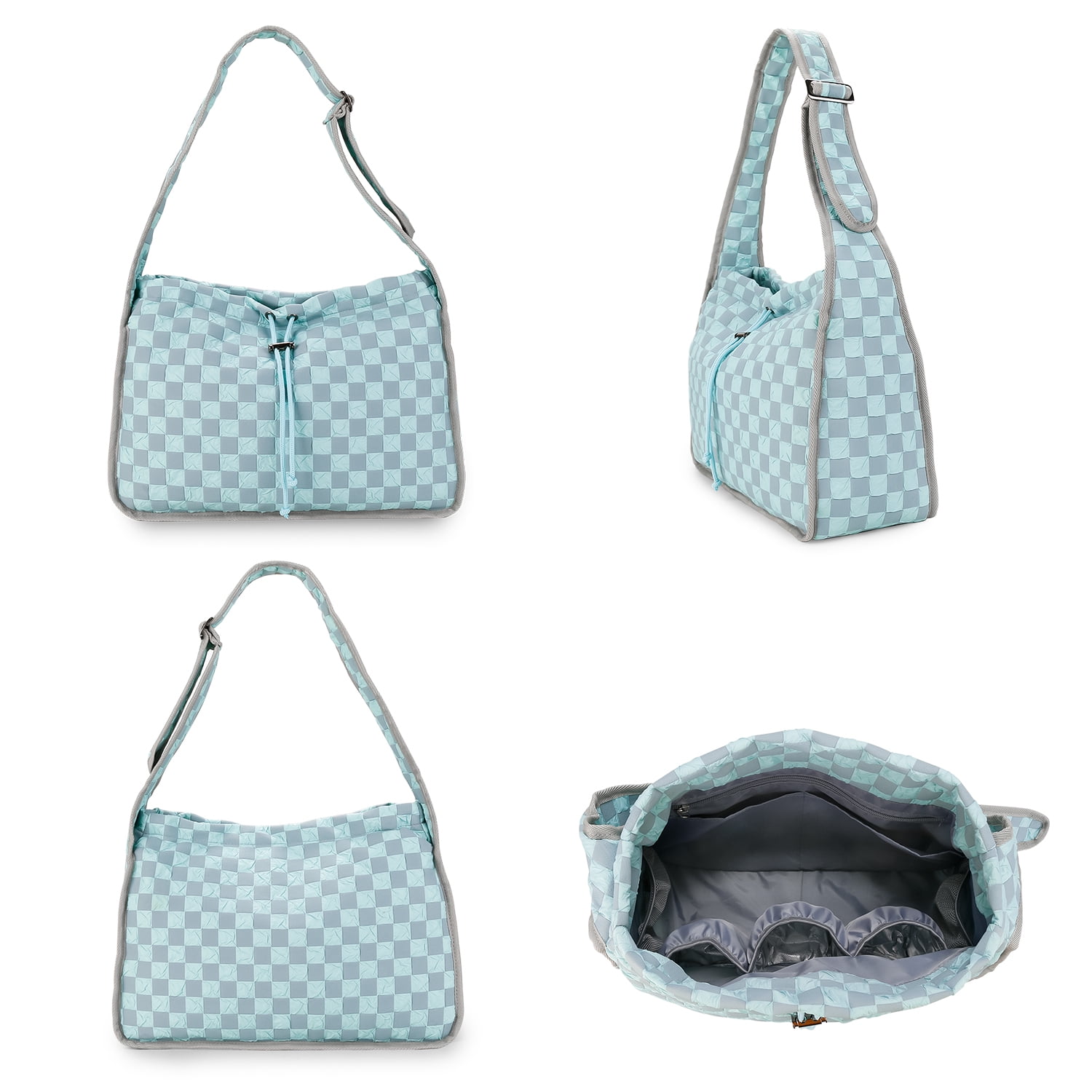 Single shoulder handheld mummy bag waterproof nylon diaper bag mother and baby travel plaid large capacity mummy bag