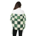 thumbnail image 4 of FORMRS Womens Scarf Winter Soft Long Big Warm Shawls Wrap Tassel Scarves, Green and White Plaid Pattern, 4 of 9