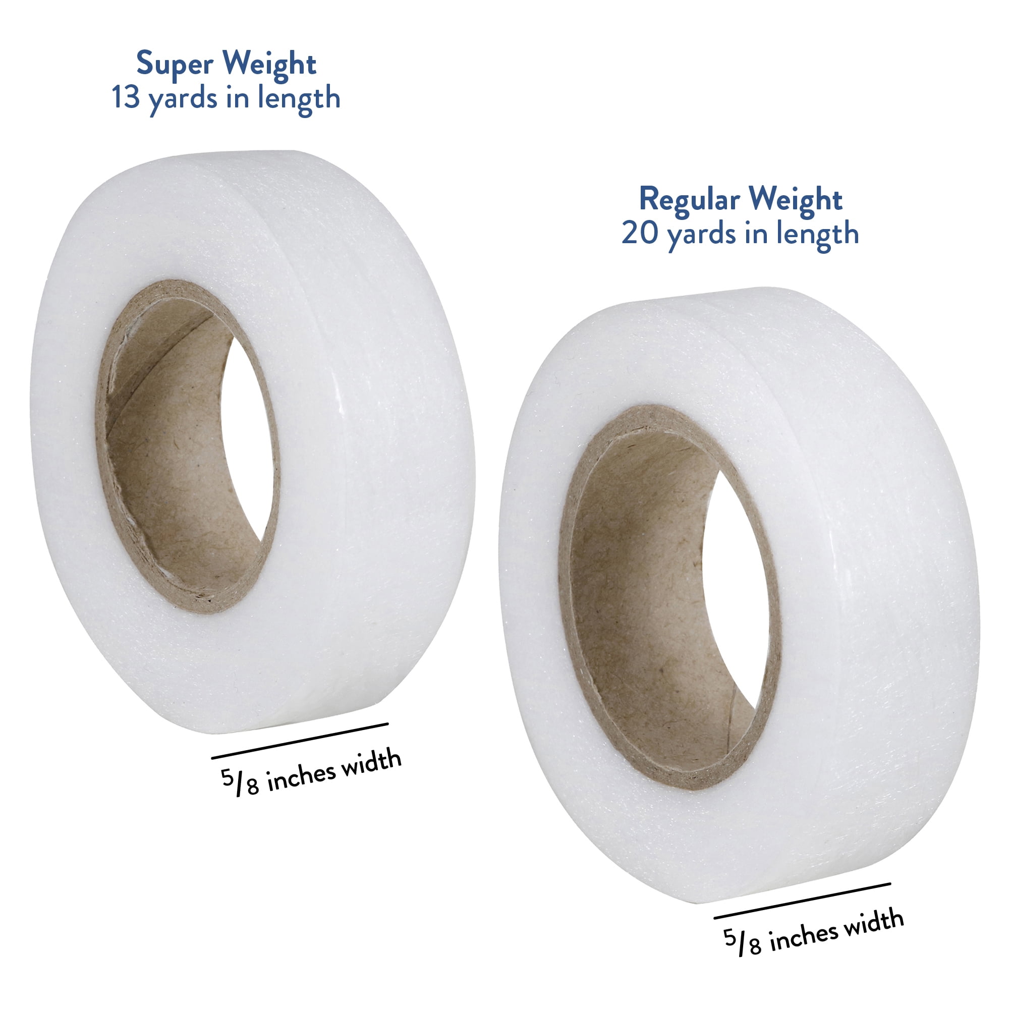 Hello Hobby Iron-on Fusible Bonding Web Tape 2-Pack: Regular & Super Weight, White, 33 Yards Total