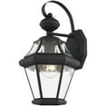thumbnail image 4 of 8.5 inch 1 Light Black Outdoor Wall Lantern Pendant Lighting Fixture with Clear Beveled Glass Shade backed with Hand Crafted Solid Brass material for patio, front porch, entryway and more, 4 of 10
