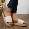 thumbnail image 6 of ShiShine Women's Woven Strap Espadrille Slide Sandals Casual Open-Toe Soft Thick-Soled Sandals, 6 of 8