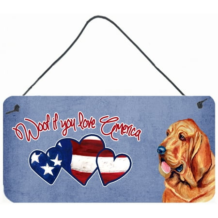 Woof if you love America Bloodhound Wall or Door Hanging Prints LH9528DS612