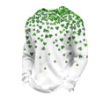 thumbnail image 3 of Ceisia Men's Loose Fit Waffle Knit Sweatshirt - St. Patrick's Day Gradient All-Over Print Green XXXL Gifts, 3 of 5