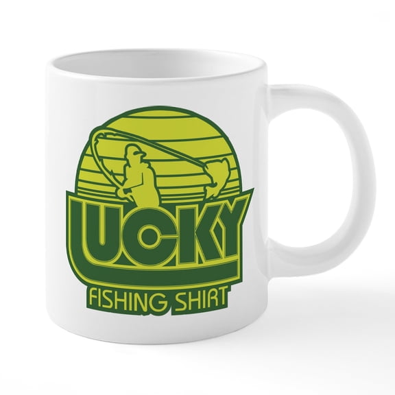 CafePress - Lucky Fishing - 20 Oz White Ceramic Mega Mug