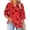 Red, variant on Crewneck Top with Cutout For Women Plus Size Three-Quarter Sleeve Free-Position Print Casual Base Layer T-Shirt