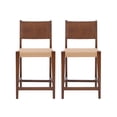 thumbnail image 2 of Powell Crawford 24" Indoor Wood Counter Stool with Handwoven Rope Seat, Set of 2, Brown/Natural, 2 of 12