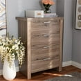 thumbnail image 2 of Baxton Studio Laverne 4 Drawer Chest in Oak Brown, 2 of 8