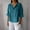 Green#26, variant on Wowcloth Women's Solid Color V - neck 3/4 Sleeve Linen - like Loose Top with Decorative Buttons