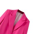 thumbnail image 7 of Herrnalise Womens Casual Blazers Open Front Long Sleeve Work Office Jackets Blazer Solid Color Lapel Collar Jacket Hot Pink,S, 7 of 7