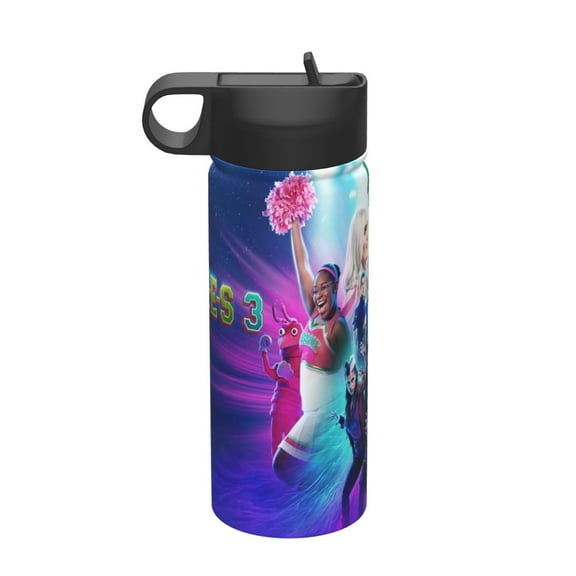 zombies Kids Insulated Water Bottle With Straw - 18 Oz Stainless Steel Double Wall Vacuum Cup, Leakproof, Bpa Free, Suitable For Boys And Girls