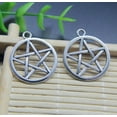 thumbnail image 5 of U8MO 20/50pc Retro Circle Pentagram Alloy Charms Pendant Jewelry Making DIY 26*21mm-20pcs, 5 of 8