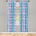 thumbnail image 4 of Ambesonne Floral Window Curtains, Abstract Simple Blossoms, Each 28" W x 95" L, Blue Violet, 4 of 4