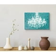 thumbnail image 3 of wall26 Canvas Print Wall Art White Chandelier Silhouette on Teal Background Decorative Lights Digital Art Modern Art Chic Relax/Calm Multicolor for Living Room, Bedroom, Office - 12"x18", 3 of 5