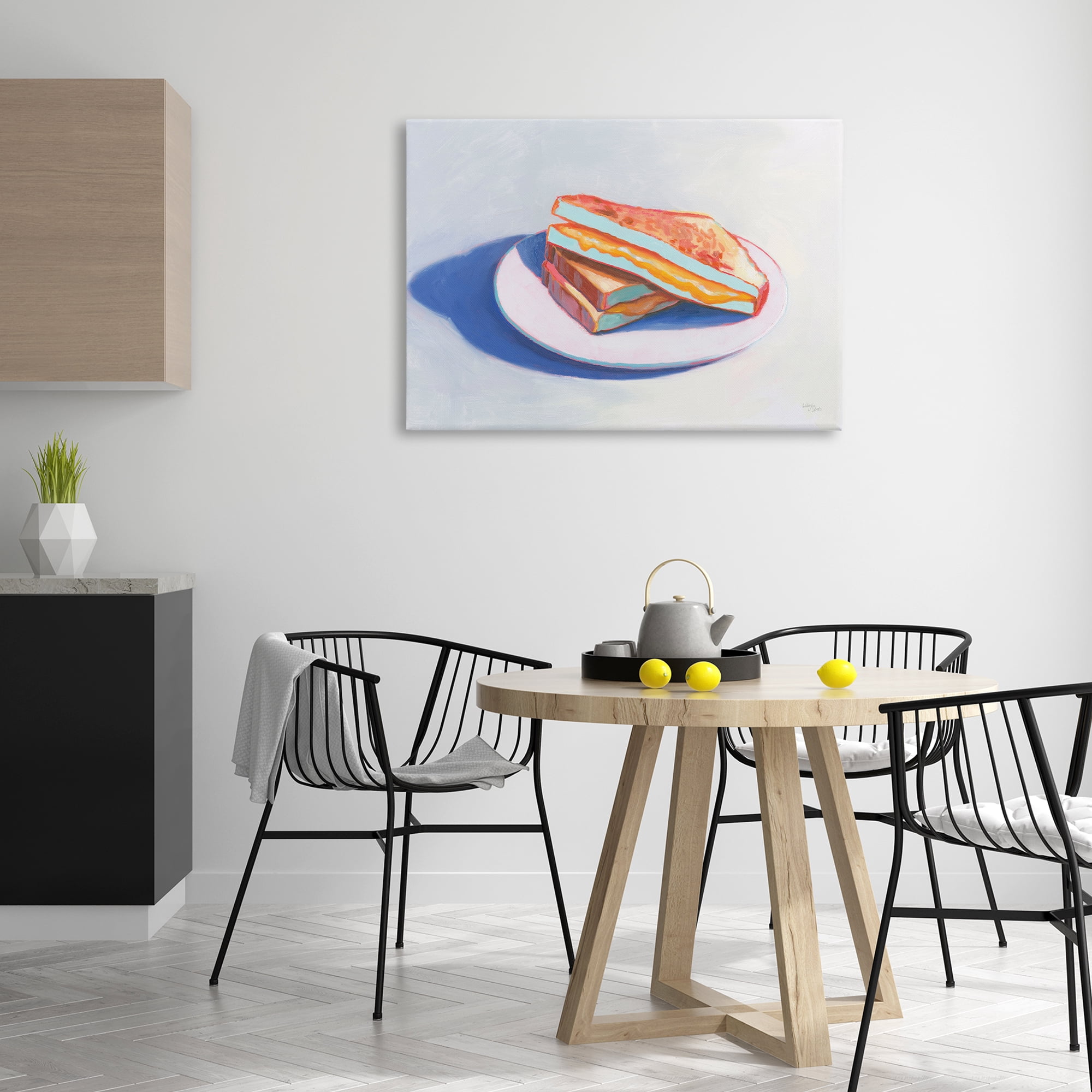 Stupell Industries Grilled Cheese Meal Food & Beverage Painting Wrapped Canvas Art Print Wall Art, 36 x 24