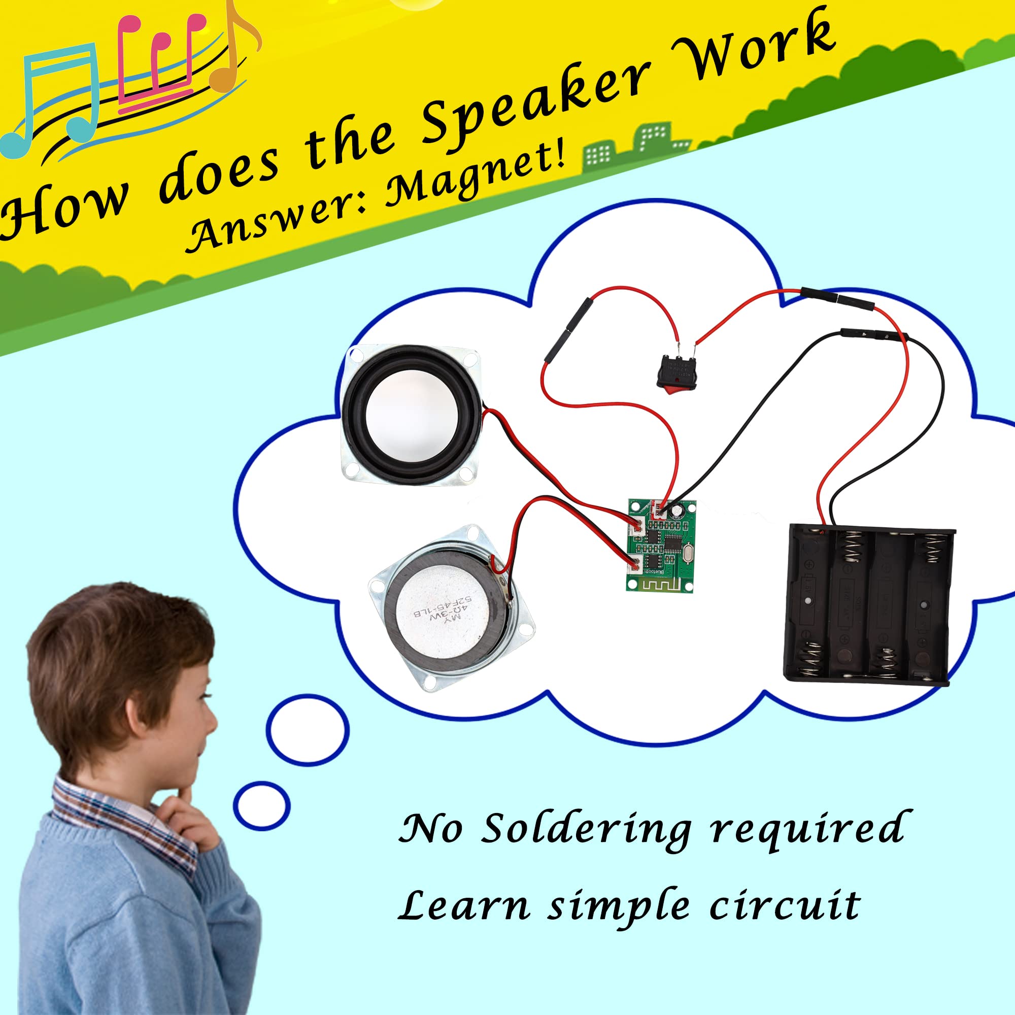 Altoparlante Bluetooth Fai Da Te – Kit Scientifico In Legno Con Subwoofer, Giocattolo STEM Per Bambini, Esperimenti Elettronici, Idea Regalo