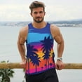 thumbnail image 6 of KLL Beach with Palm Trees Print Men's Muscle Gym Workout Stringer Tank Tops Bodybuilding Fitness T-Shirts Tank Tops Men-XX-Large, 6 of 7