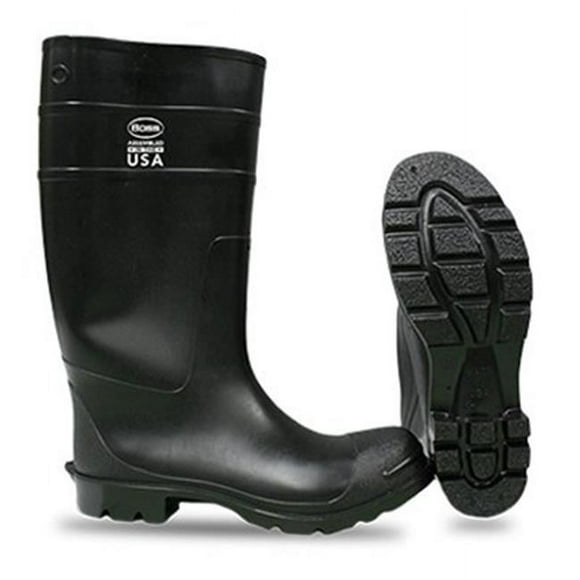 Boss Manufacturing 257030 16 in. PVC Knee Plain Toe Boot&#44; Black - Size 10