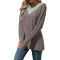 thumbnail image 5 of WILLBEST Women's T Shirts Plus Size 4X Womens Fashion Casual Guipure Lace Deep V Neck Long Sleeve Shirt Colorblock Blouse Top Tops, 5 of 6