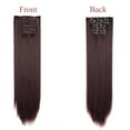 thumbnail image 2 of SHCKE Clip in Hair Extensions 26 Inch Hairpieces 8 Pieces Set Clip On Hair Extension Straight Double Weft Hair Extensions Synthetic Hairpiece for Women Wine Red, 2 of 6