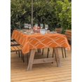 thumbnail image 3 of Outdoor Table Cloth with Umbrella Hole and Zipper, Orange Stripes Waterproof Rectangle Tablecloth 60"x102", Simple Geometric Modern Monochrome Washable Table Cover for Outside Party Patio Picnic, 3 of 8