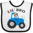 thumbnail image 3 of Inktastic Farmer Tractor Little Bro Boys Baby Bib, 3 of 4