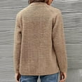 thumbnail image 4 of Leadmall Women Fleece Jackets Snap Buttons Closure Lapel Long Sleeve Fleece Lined Open Front Cardigans Coat Thick Warm Winter Fuzzy Fleece Cardigan Sweater with Pockets Outerwear Beige XXL, 4 of 7
