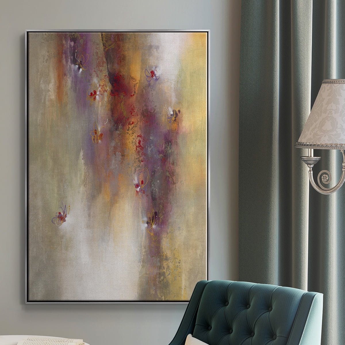 Scarlet Summer Framed Premium Gallery Wrapped Canvas - Ready to Hang - 25 x 37 - Silver Floating Frame