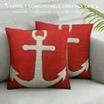 thumbnail image 3 of Awypu  White Anchor Throw Pillow Cover Sail Boat Equipment Marine Ocean Nautical Ship Red Background Pillow Case Decorative Men Women Boy Girl Room Cushion Cover for Home Couch Bed, 3 of 5