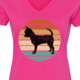 thumbnail image 4 of Inktastic Chihuahua Dog Retro Sunset Women's V-Neck T-Shirt, 4 of 5