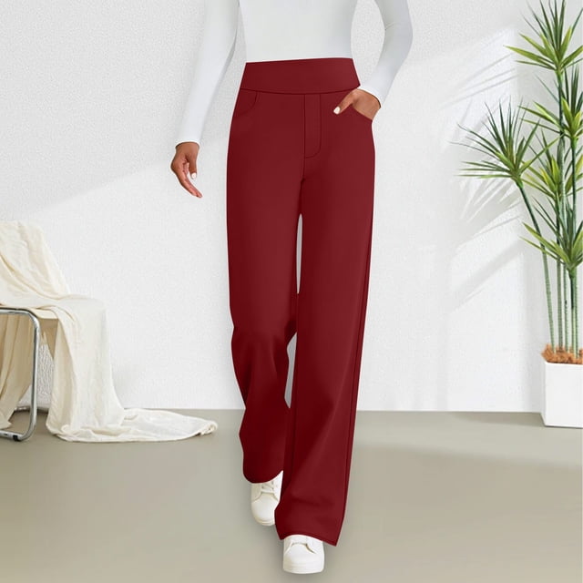 TaTaai Women's Casual Sweatpants, Elastic Waist Relaxed Fit Pants with Side Pockets, Soft Stretch Fabric for Yoga, Lounge and Christmas Holiday Activities Gift