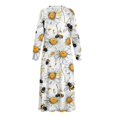 thumbnail image 5 of Xoenoiee Bee Daisy Print Women's Long Sleeve Nightgown Full Length Sleepwear Button Down Long Sleepshirts Henley Sleep Dress Mumu Dress, Size S, 5 of 7