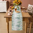 thumbnail image 2 of Green Eucalyptus Leaves Table Runner - 70 Inch Long Daisy Summer Botanical Wooden Cotton and Linen Blended Dress Scarves Farmhouse Table Runner for Kitchen Dining, Coffee Table, 13" x 70", 2 of 8