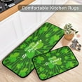 thumbnail image 5 of Coolnut Beautiful Shamrock Clover Leaves Green Kitchen Rugs Door Mat 2PCS,Carpet Front Entrance Non-Slip Relieve Fatigue Washable Floor Mat for St. Patrick's Day Kitchen Bedroom Porch, 5 of 7