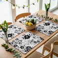 thumbnail image 5 of Vintage Flowers Placemats for Dinning Table Set of 6, Black White Farmhouse Floral Plants Burlap Kitchen Place Mats Waterproof Cloth Table Mats, Indoor Outdoor Placemats Easy Clean Dinner Decor, 5 of 8