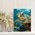 thumbnail image 2 of Qisvanset 12x16 Inch Sea Turtle Ocean Canvas Wall Art, Tranquil Underwater Wildlife Coastal Nautical Home Decor, 2 of 8