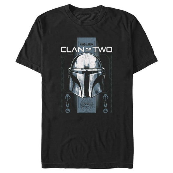 Men's Star Wars: The Mandalorian Clan of Two Helmet  Graphic Tee Black Medium