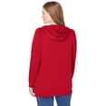 thumbnail image 2 of Woman Within Plus Size Zip Front Hoodie Jacket Long Oversized Fleece Jacket, 2 of 6