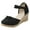 1Black, variant on Women's Close Toe Espadrilles Wedge Platform Buckle Sandals for Beach Dressy Summer Shoes