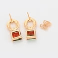 thumbnail image 4 of Aretes Colgantes Dama Swarovski Verde Naranja Oro 14K Lam dorado Unitalla, 4 of 7