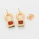 thumbnail image 4 of Aretes Colgantes Dama Swarovski Verde Naranja Oro 14K Lam dorado Unitalla, 4 of 7