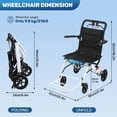 thumbnail image 6 of Lightweight Folding Wheelchair for Adults, Portable Transport Chair with Handbrake and Breathable Seat Cushion, Aluminum Alloy Frame 265lbs Capacity, Easy Fold Design, 6 of 6